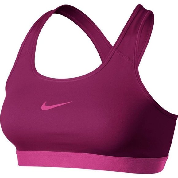 Nike Pro Classic Sports Bra Size Small‎  Dark Fireberry Hot Pink Medium Support - Picture 9 of 9